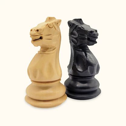 Chess pieces grace ebonised knight