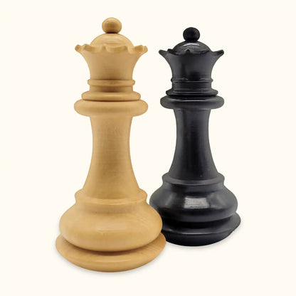 Chess pieces grace ebonised queen