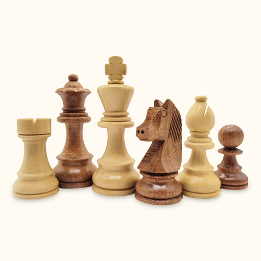 Chess pieces German Knight acacia set