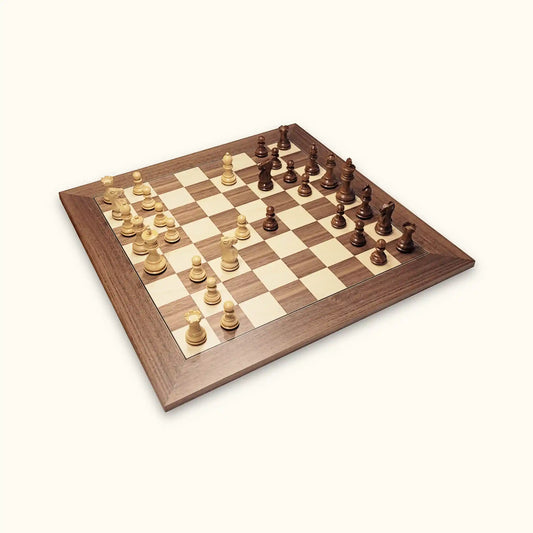 Chess set manchester at dawn with chess pieces grace and chessboard walnut deluxe