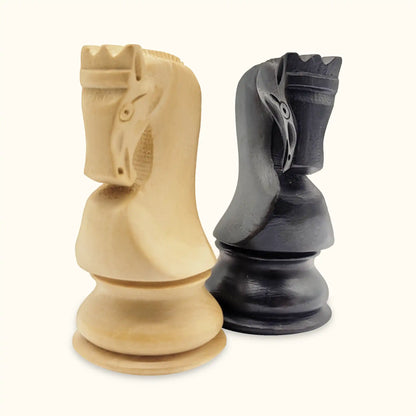 Chess pieces Zagreb ebonized knight